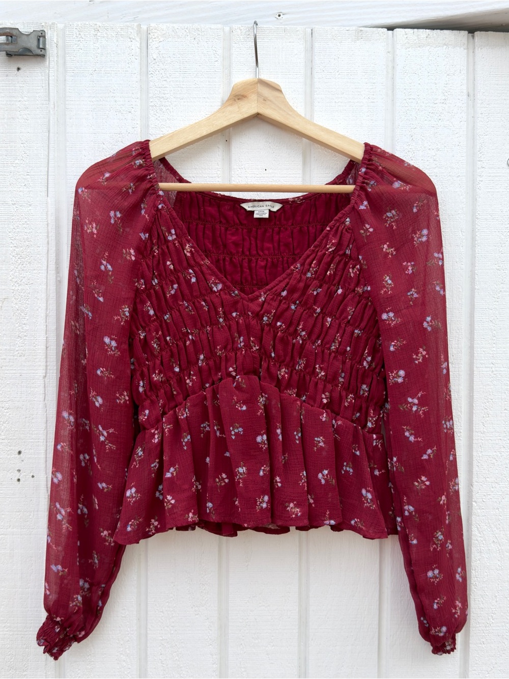 American Eagle Outfitters Smocked Blouse